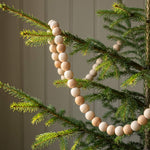 72 inch Celtis wooden beaded garland on jute rope, another view