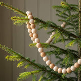 72 inch Celtis wooden beaded garland on jute rope, another view