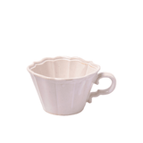 White Japanese Scalloped Stoneware Mug - Faire Living Group Inc.