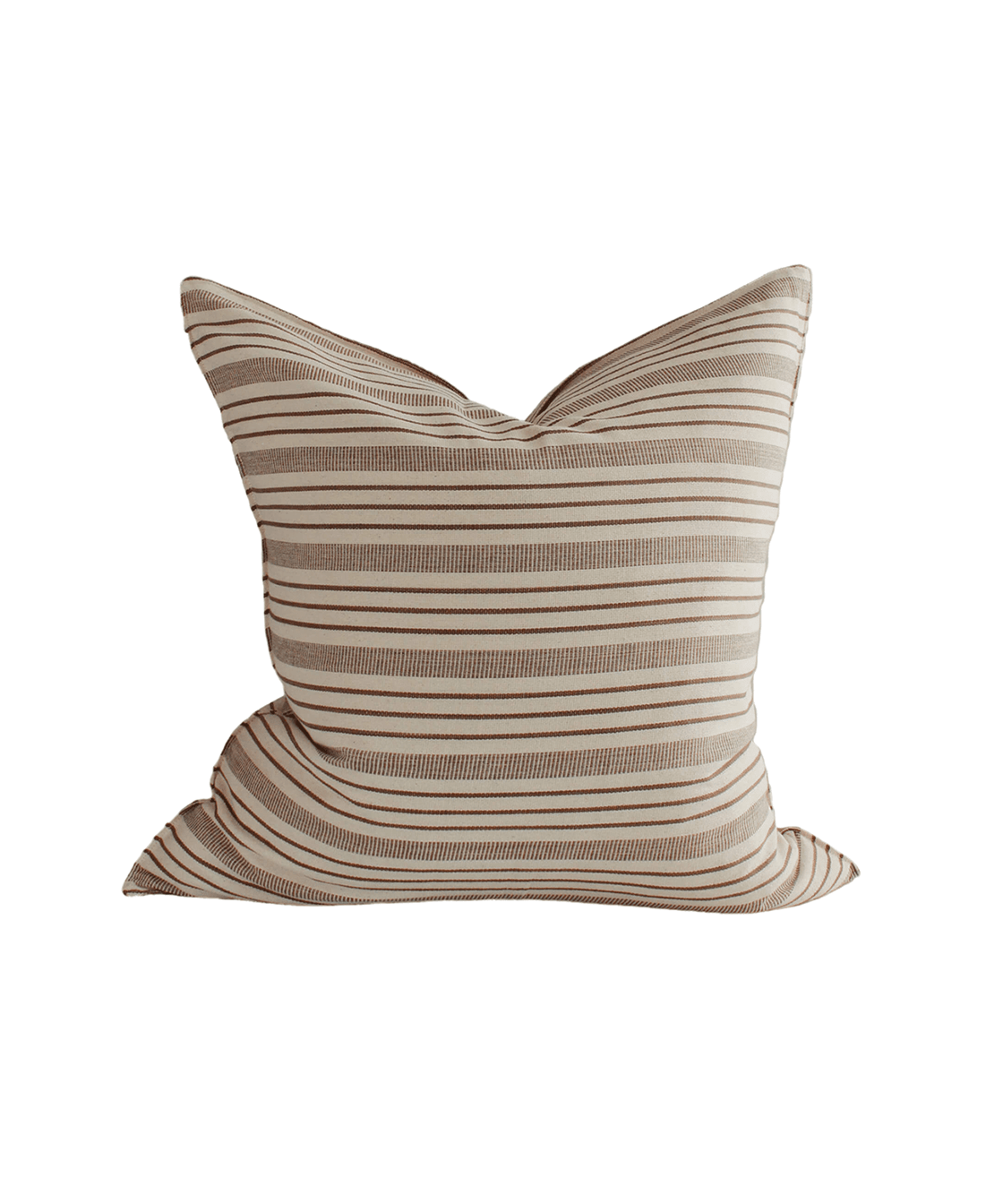 Chocolate Stripe Handwoven Cotton Cushion - Faire Living