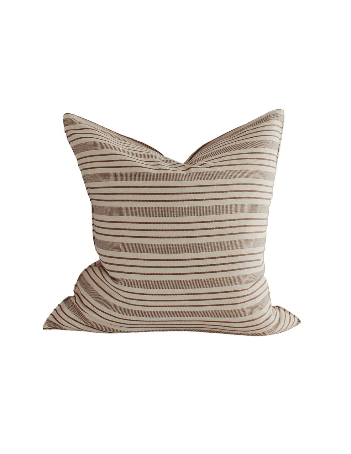 Chocolate Stripe Handwoven Cotton Cushion - Faire Living