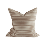 Chocolate Stripe Handwoven Cotton Cushion - Faire Living