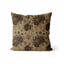 Golden floral cushion cover in organic cotton linen with vintage pattern