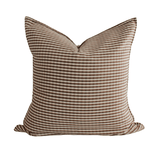 Chocolate Gingham Handwoven Cotton Cushion - Faire Living