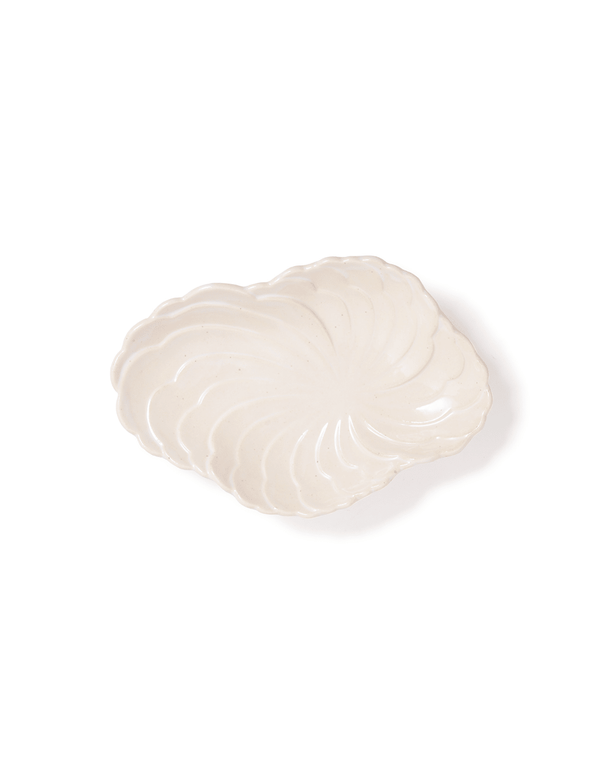 Footed Cloud Serving Plate in Cream - Faire Living
