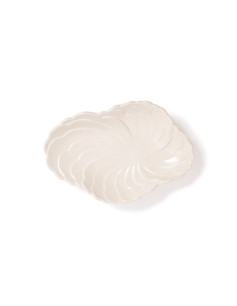 Footed Cloud Serving Plate in Cream