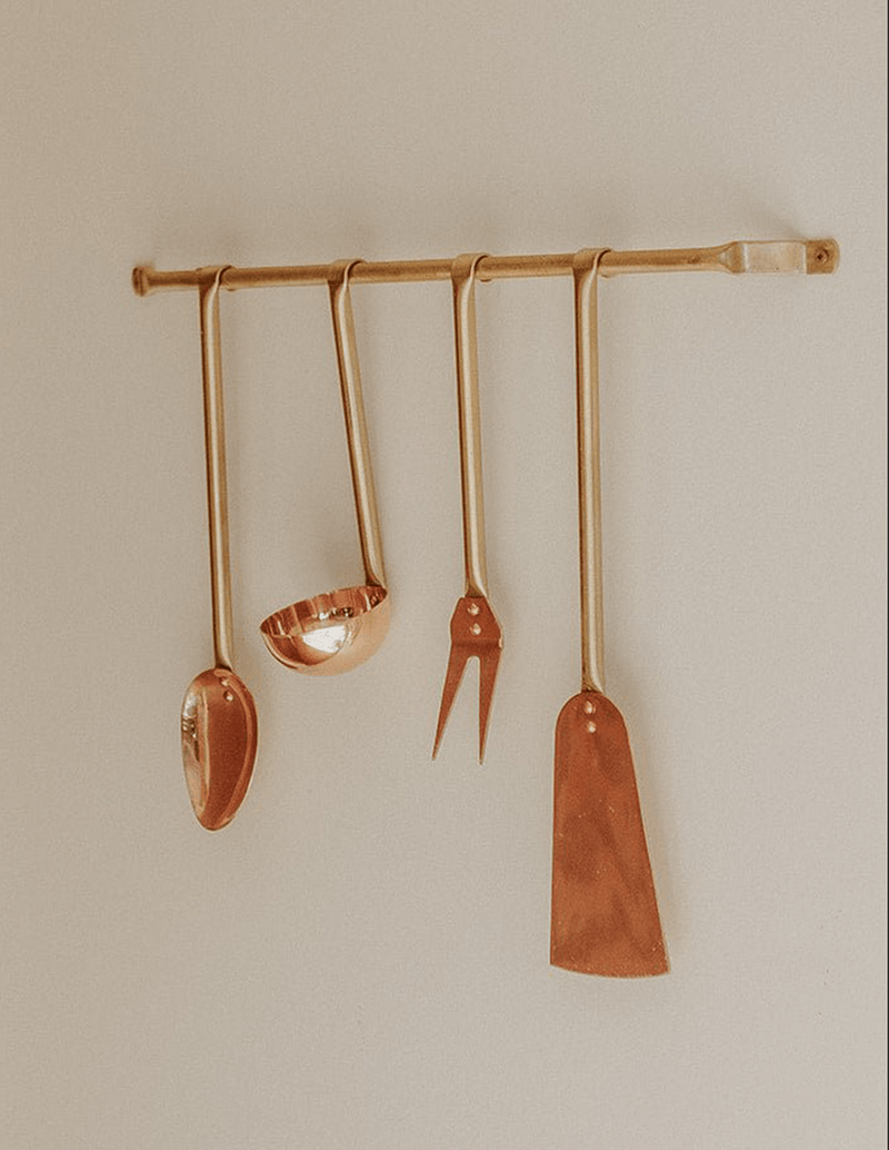 Copper Utensil Hanging Rod Set