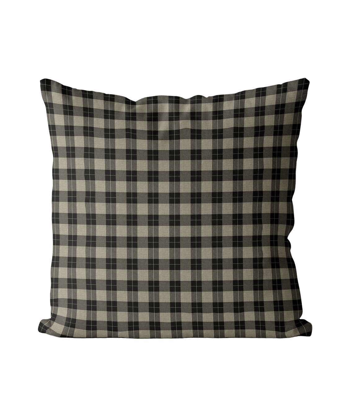 Black Gingham Cotton Linen Pillow Cover - Faire Living