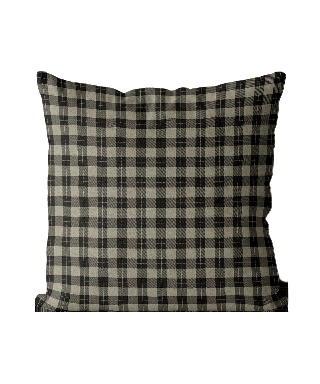 Black Gingham Cotton Linen Pillow Cover - Faire Living