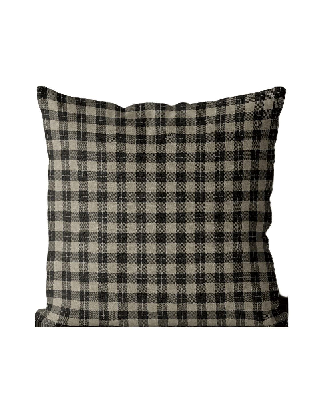 Black Gingham Cotton Linen Pillow Cover - Faire Living