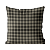 Black Gingham Cotton Linen Pillow Cover - Faire Living