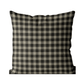 Black gingham cushion cover in organic cotton linen blend