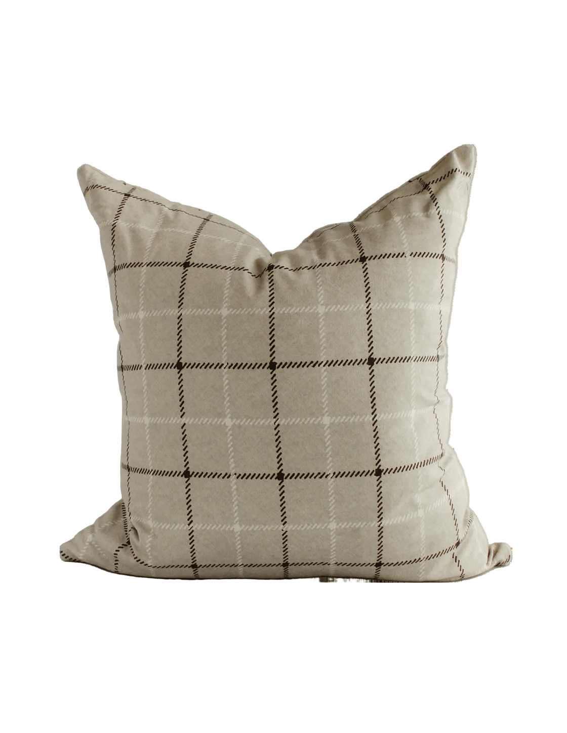 Windowpane Check Cushion Cover | Organic Cotton Linen - Faire Living