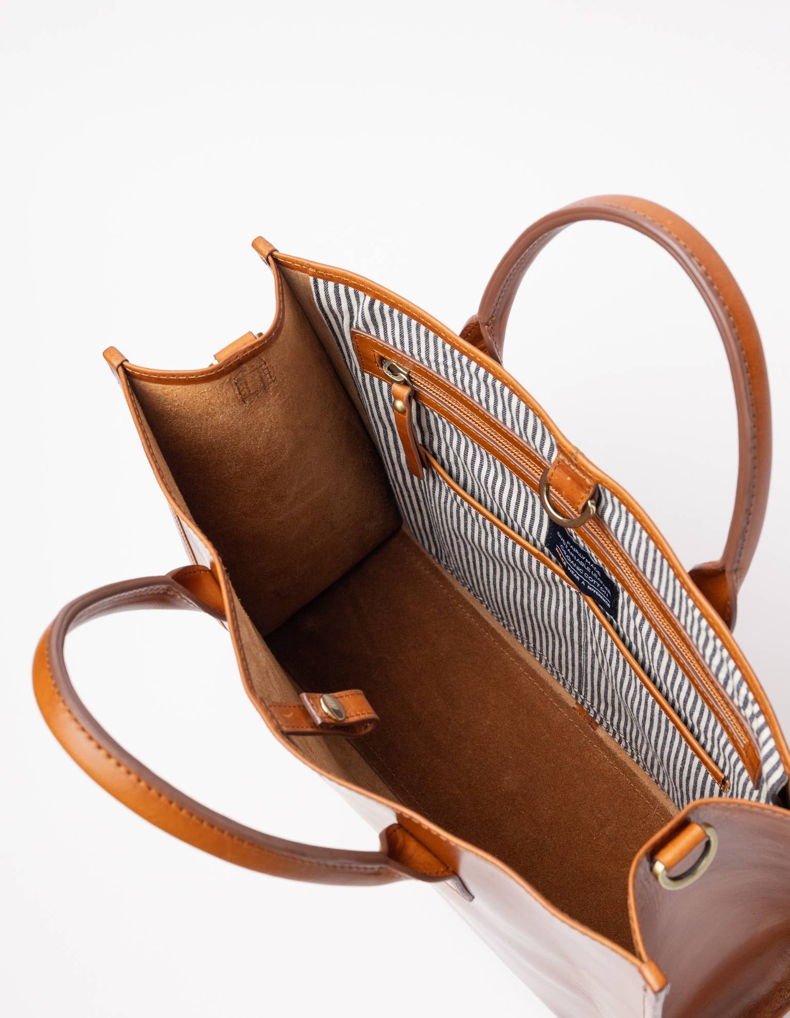Jackie Cognac Midi Leather Briefcase - Faire Living