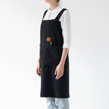 Black Linen Pinafore Apron