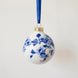 Blue and white Delft porcelain Christmas ball hand-painted with traditional florals, made in Delft, Netherlands