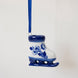 Delft blue hand-painted porcelain ice skate ornament, made in Delft, Netherlands