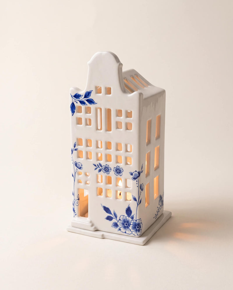 Delft Bell Gable House Tealight Holder