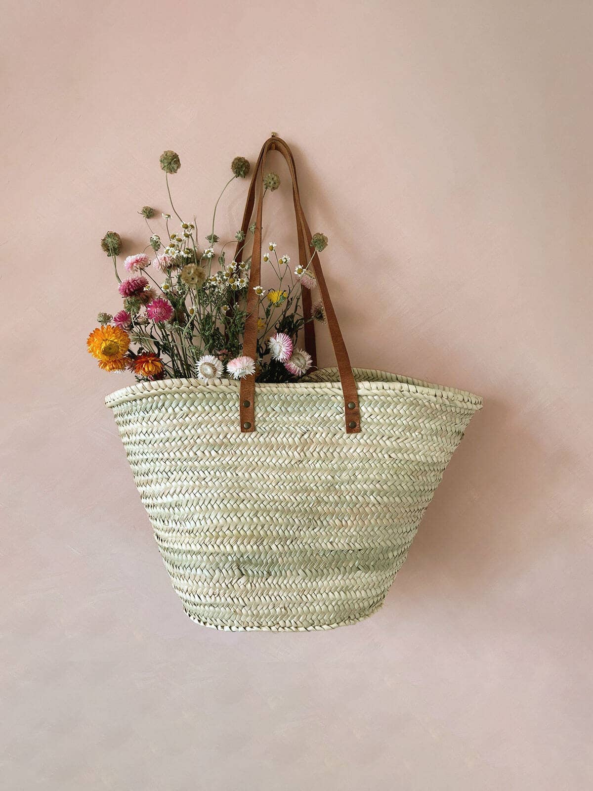 Brown Long Handled French Basket - Faire Living