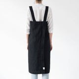 Black Linen Pinafore Apron