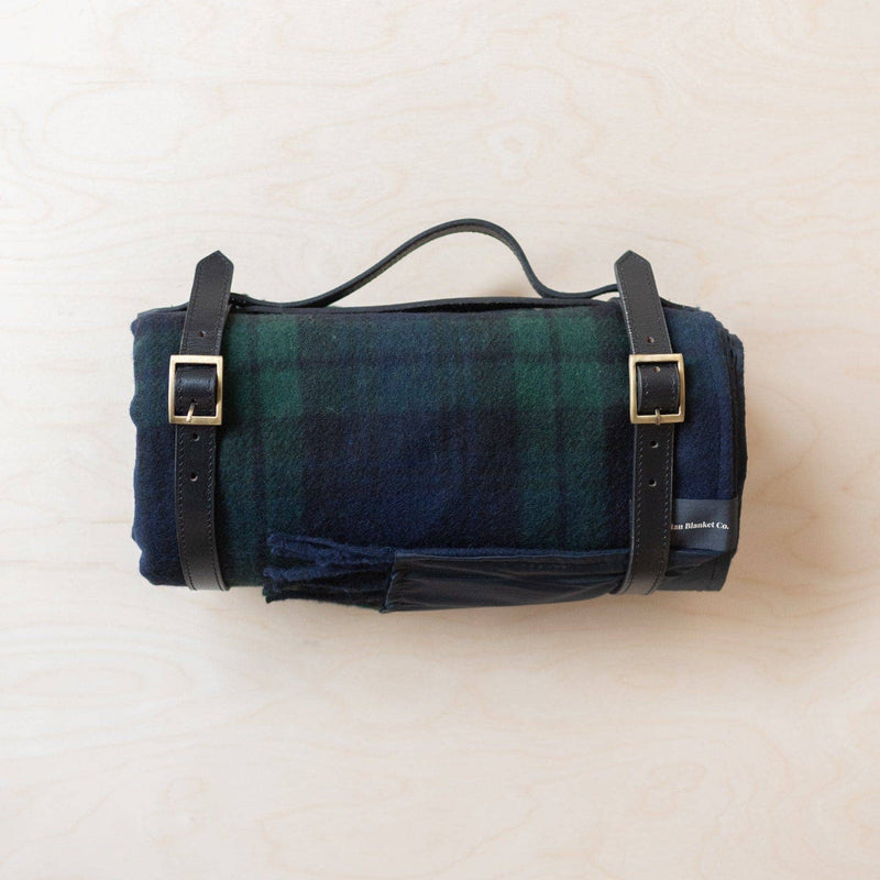 Waterproof Picnic Blanket & Carrier in Black Watch Tartan