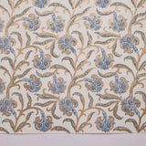 Blue Iris Block Printed Wrapping Paper Sheets