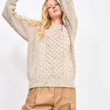 Inishbofin Ladies Aran Sweater in Oat