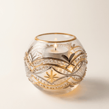 Egyptian Glass Gold & Silver Garland Votive Holder