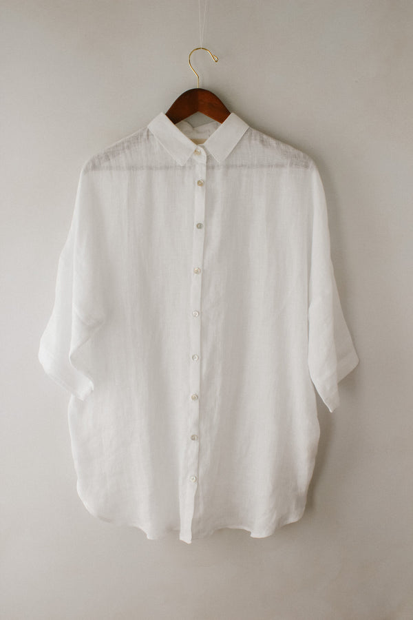 White Organic Linen Shirt