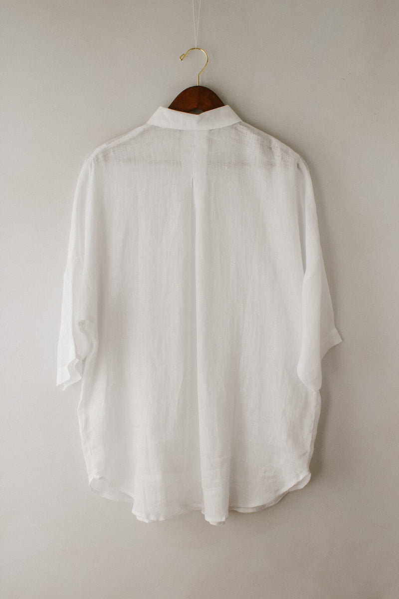 White Organic Linen Shirt