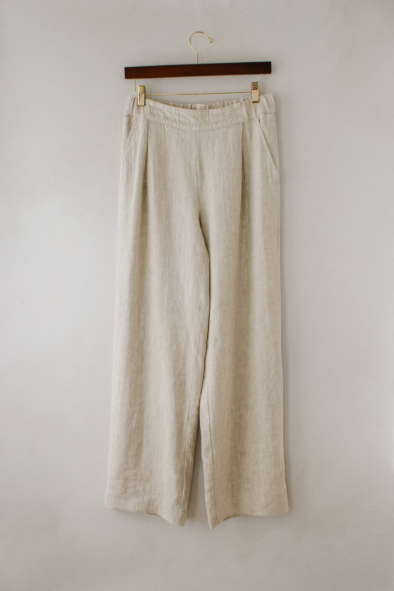 Melange Twill Organic Linen Trousers