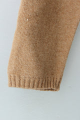 Cashmere Blend Cropped Cardigan in Camel