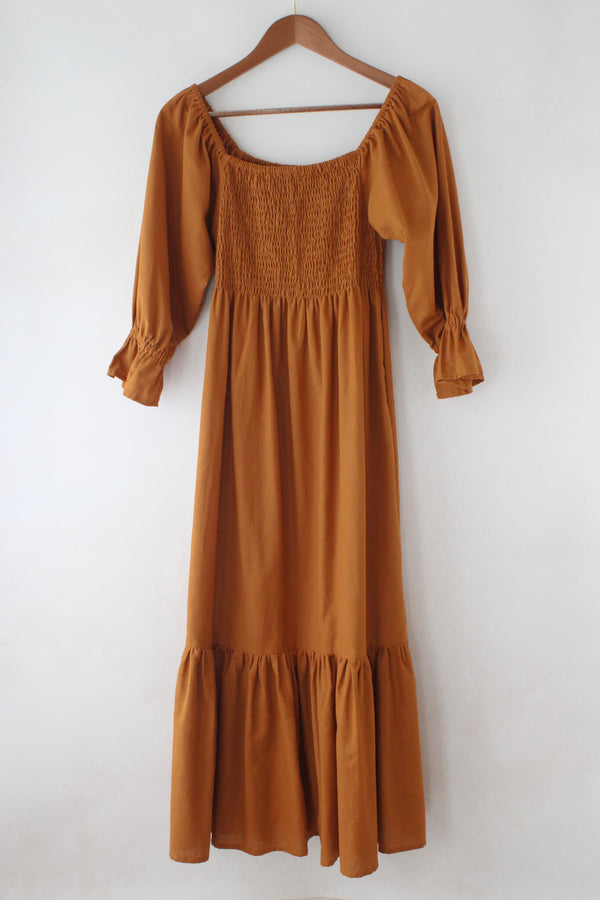 Almeria Organic Linen Dress Hazel