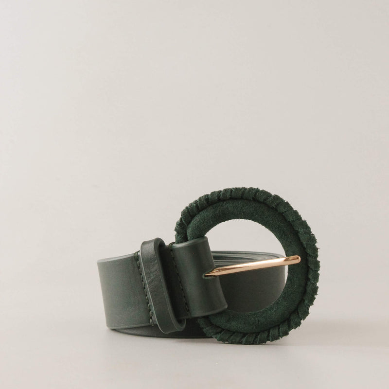 Anetta Green Recycled Leather Belt