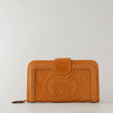 Marrakech Leather Clutch in Dark Tan