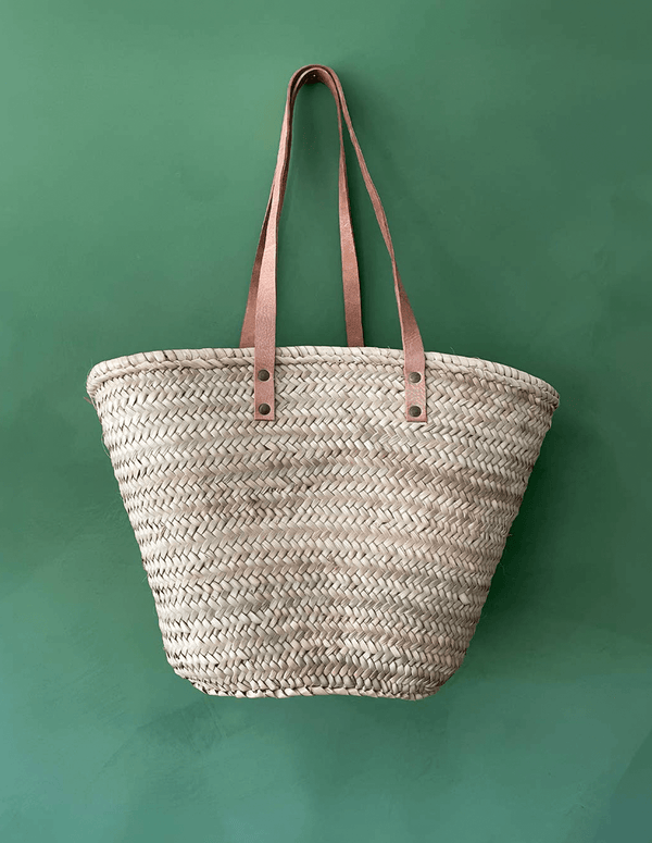 Natural Long Handled French Basket - Faire Living