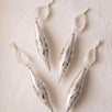 Faceted brushed silver mouth-blown glass jewel ornament, made in Thuringia, Germany