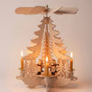 Hand-painted wooden candle pyramid with carol singers around a wood chip curl tree, made in Seiffen, Germany