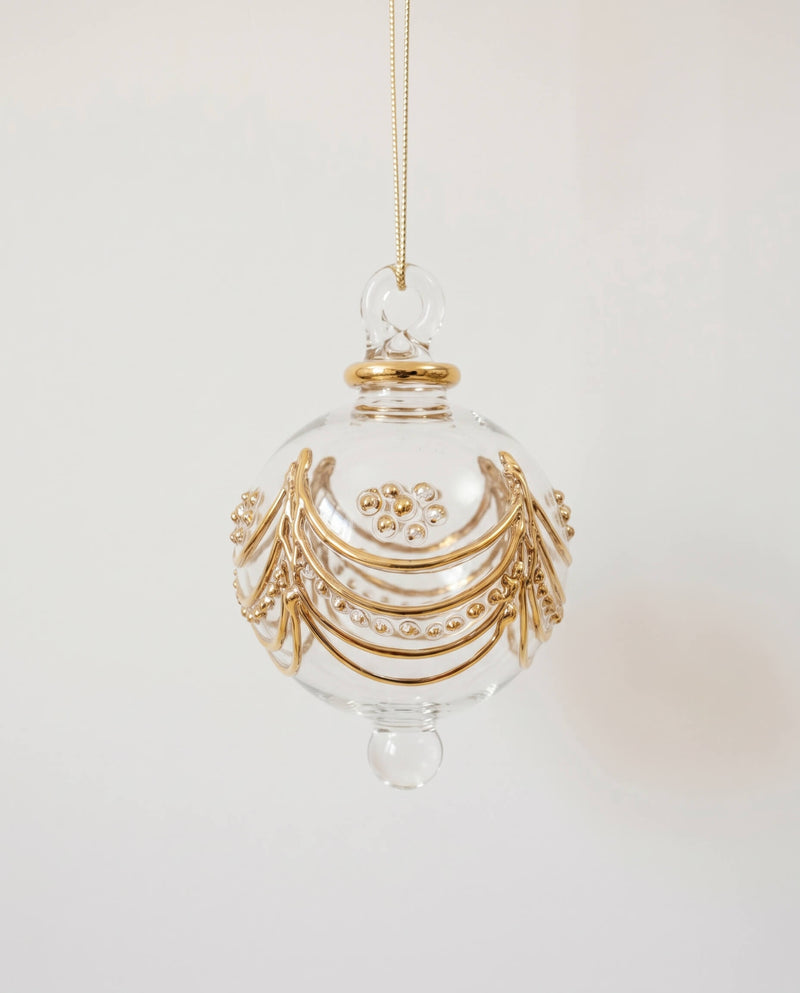 Gold Delicate Drapes Egyptian Glass Ornament