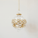 Hand-blown clear glass bauble painted with gold garland swags, made in Old Cairo, Egypt