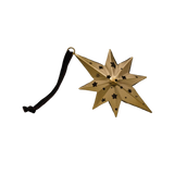 Gold North Star Ornament — Handcrafted Metal with Velvet Ribbon