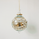 Hand-blown green glass bauble painted with gold garland swags, made in Old Cairo, Egypt