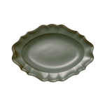 Manoir Green Scalloped Japanese Stoneware Platter - Faire Living
