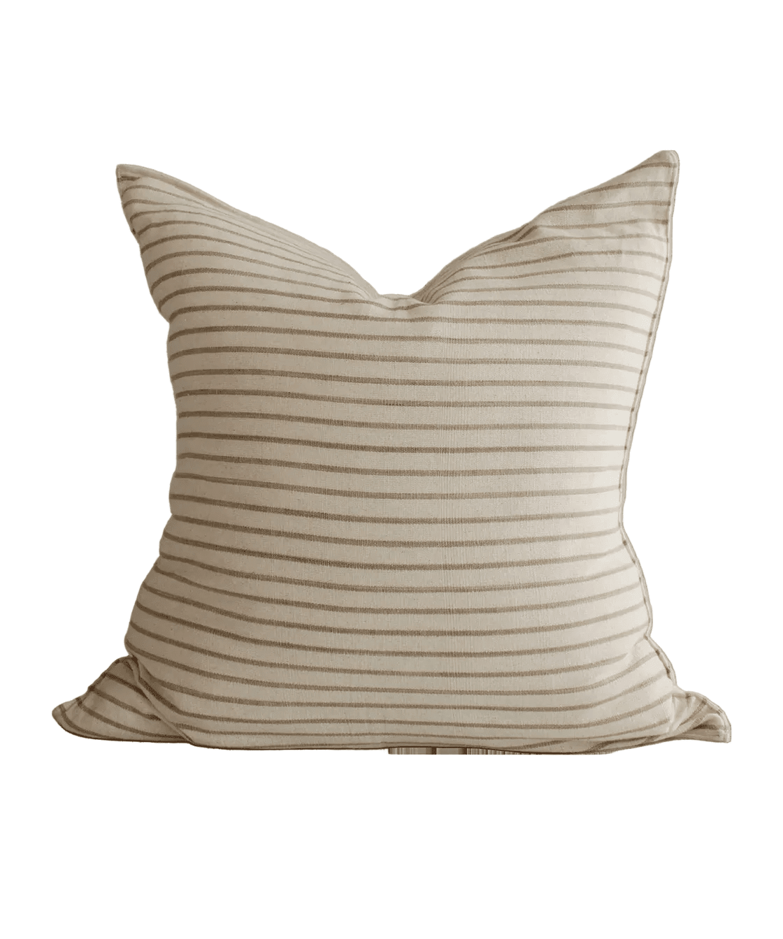 Greige Stripe Handwoven Cotton Cushion - Faire Living