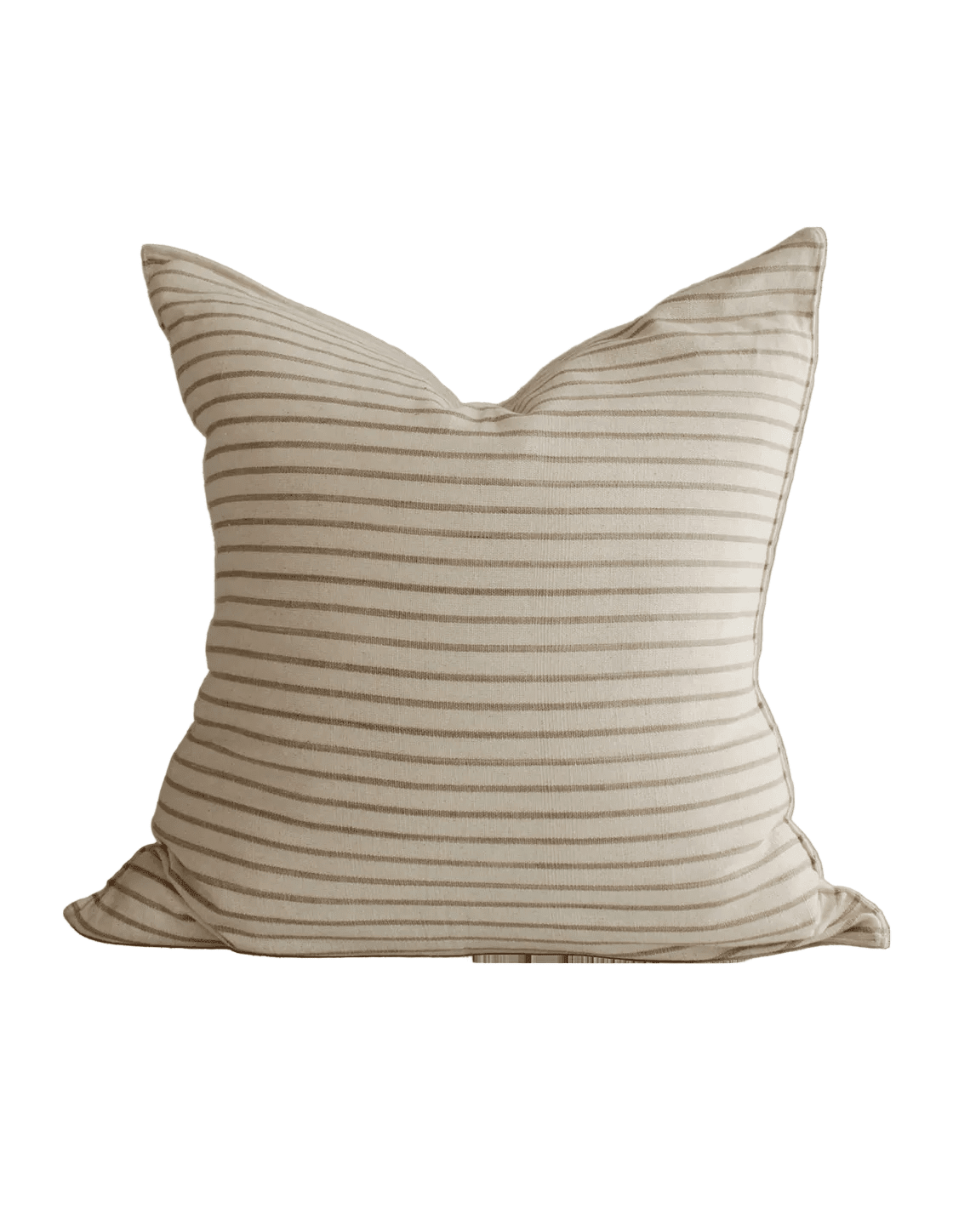 Greige Stripe Handwoven Cotton Cushion - Faire Living
