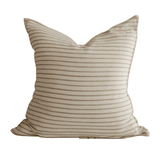 Greige Stripe Handwoven Cotton Cushion - Faire Living