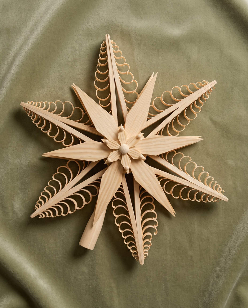 Hand Carved German Tree Topper Stars