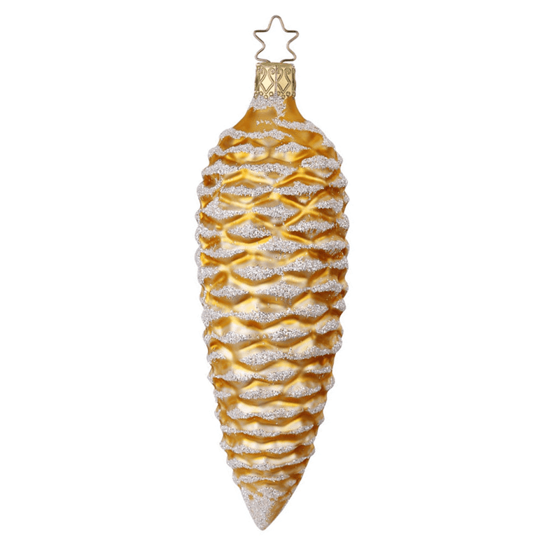Inge-Glas Gold Pinecone Ornament 5.4"