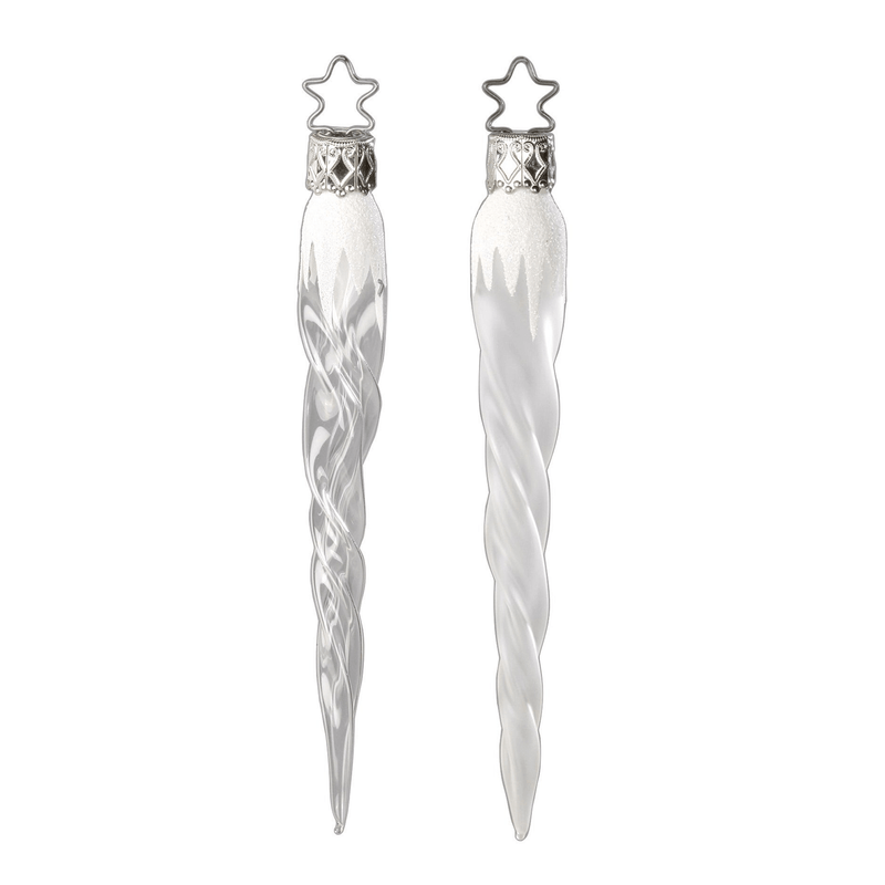 Inge-Glas Silver Icicle Ornaments 5.4"