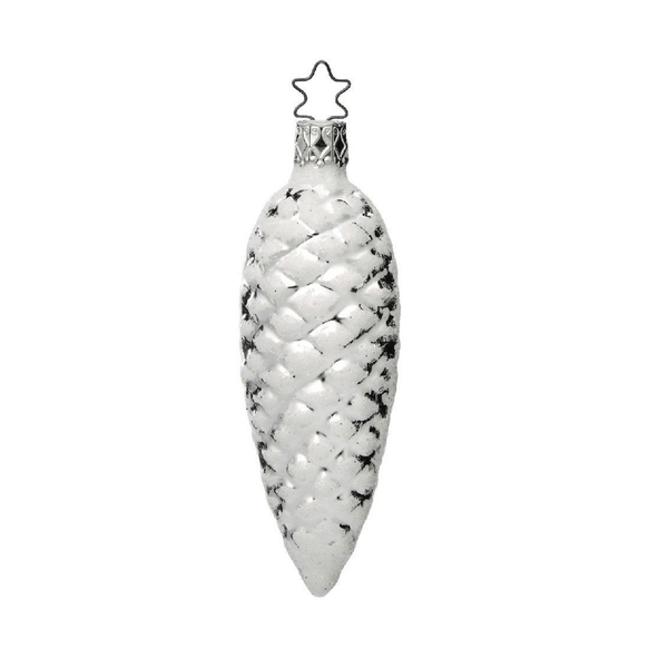 Inge-Glas Silver Pinecone Ornament 4.4"